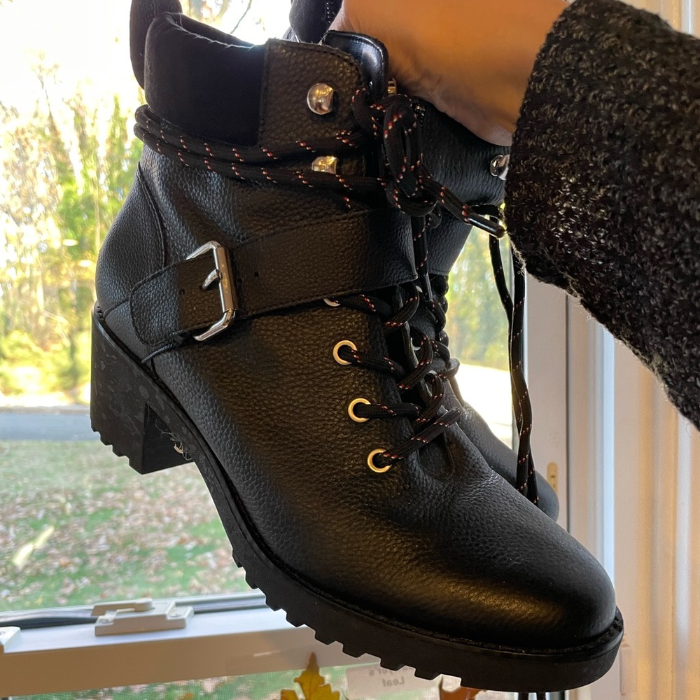 Amazing EUC - like new- Saks 5th Ave chunky lace up boots(Size 11 feels size 10)
